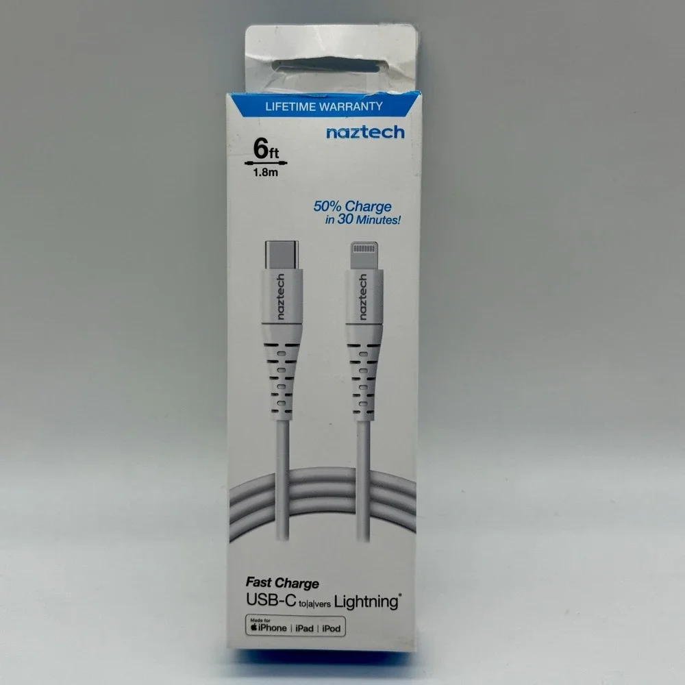Naztech Fast Charge USB-C To 8 Pin Cable 6ft‎ Compatible With Most Apple Devices